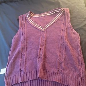 womens purple sweatervest, only worn once